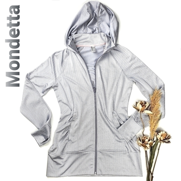 Mondetta Tops - New Mondetta Silver Hooded Run Jacket Shirt Small